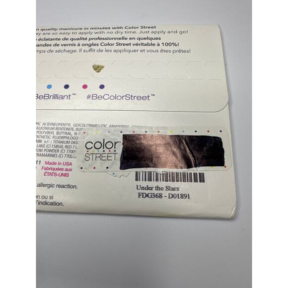 NWT Color Street “Under the Stars” Snowy Holo Glitter Blue Stars Nail Strips - Picture 3 of 4